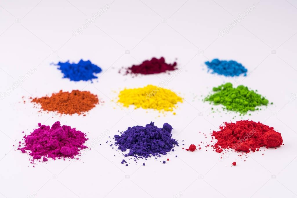 multicolored natural pigment powder