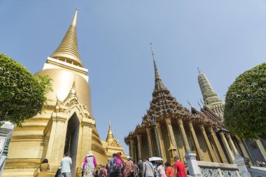 Bangkok, Tayland. Ocak 2018. Phra Kaew ve Bangkok büyük gerçek Saray