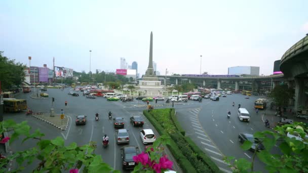 Bangkok Thaïlande Janvier 2018 Trafic Chaotique Sur Place Thanon Phaya — Video