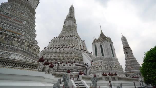 Bangkok Tajlandia Stycznia 2018 Wszystko Zewnętrznej Dekoracji Świątyni Wat Arun — Wideo stockowe