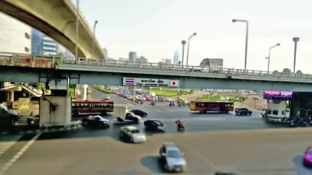 Bangkok Tailândia Janeiro 2018 Tráfego Sala Daeng Junction Bangkok Tailândia — Vídeo de Stock