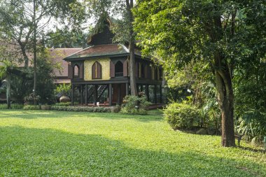  Bangkok, Tayland. Ocak 2018.A görünümü park Suan Pakkad Sarayı Müzesi 