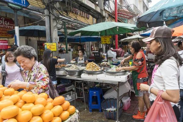 Bangkok Tailandia Enero 2018 Puestos Con Comida Callejera Chinatown — Foto de Stock