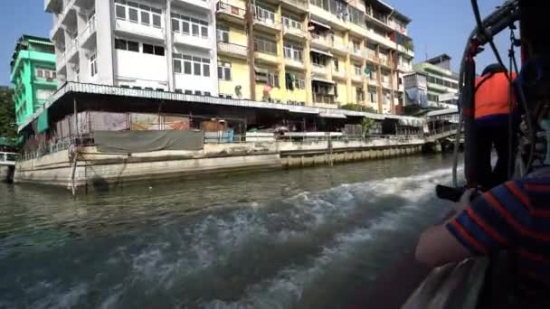Bangkok Tayland Ocak 2018 Tipik Bir Tekneden Khlong Saen Saen — Stok video