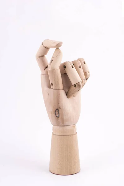 Χειρονομία Συνένωση Ξύλινο Χέρι — Φωτογραφία Αρχείου