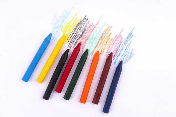 Colored Scribbles Made Wax Crayons — Stock Photo, Image