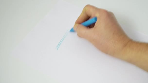 Barevný Klikyháky Bílém Listu Papíru — Stock video