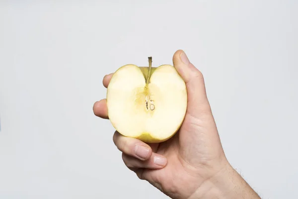 Apple Cut Hand — Stock Photo, Image