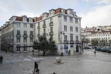 Lizbon, Portekiz, Nisan 2018. Bir görünümünü Largo de Sao Domingos Lizbon, Portekiz