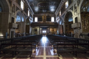 Lizbon, Portekiz, Nisan 2018. Lizbon, Portekiz Sao Roque Kilisesi'nin iç görünüm