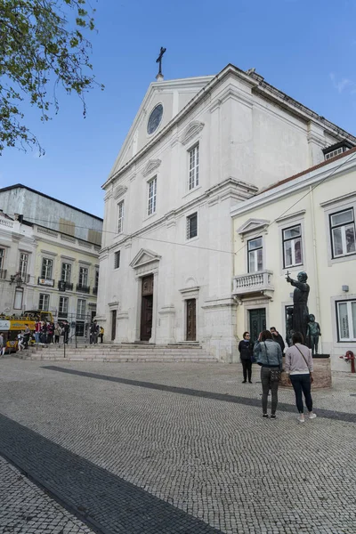 Lisszabon Portugália Április 2018 Sao Roque Templomtól Largo Trinidade Coeiho — Stock Fotó