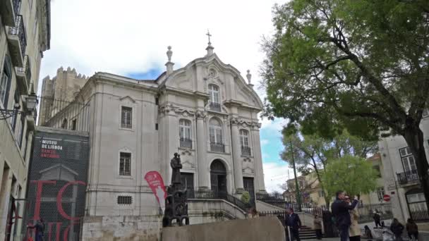 Lisbona Portogallo Aprile 2018 Veduta Della Chiesa Santo Antonio Largo — Video Stock