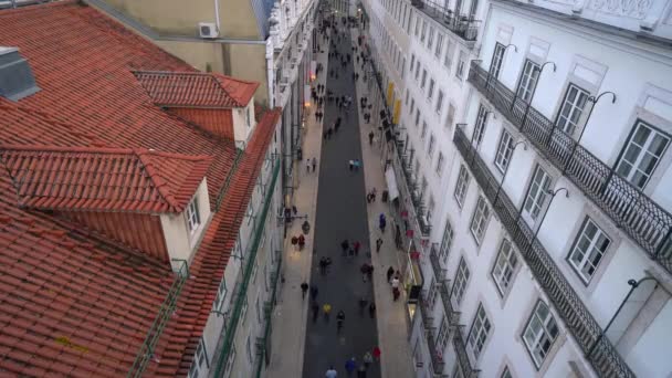 Lissabon Portugal April 2018 Een Panoramisch Uitzicht Een Straat Het — Stockvideo