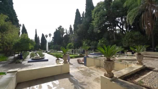 Fes Maroko Listopadu 2019 Panoramatický Výhled Zahrady Jnan Sbil — Stock video