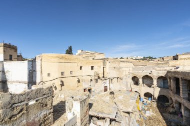 Fes 'teki yün kurutma ve boyama laboratuvarı.