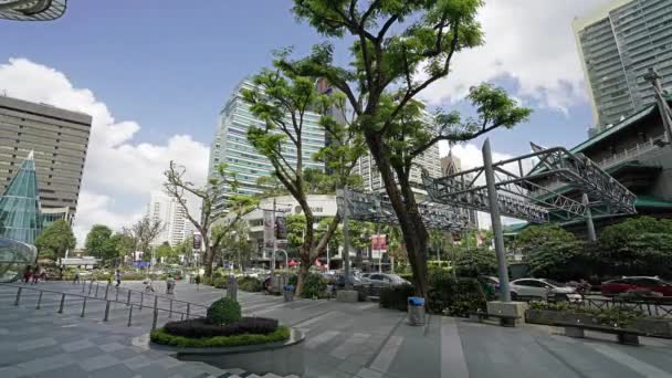 Сінгапур Січень 2020 Центрі Міста Відкривається Вид Сад Дорогу — стокове відео
