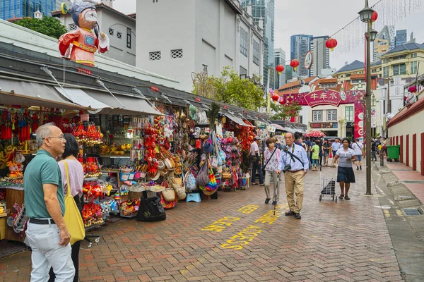 Mercado callejero Chinatown en Singapur — Foto de Stock