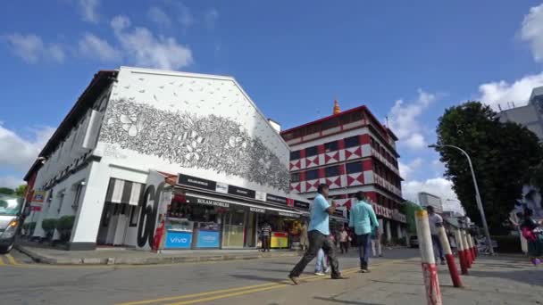 Singapur Ledna 2020 Lidé Procházející Ulicích Malé Indii — Stock video