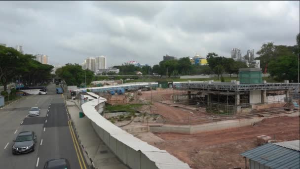 Сінгапур Січень Будівельний Майданчик Центрі Міста — стокове відео