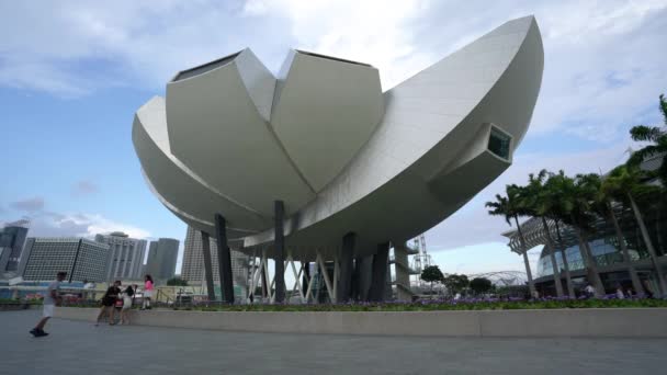 Singapore January 2020 Artscience Museum Building Marina Bay — ストック動画