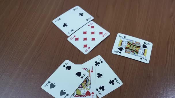 Udine Italia Aprile 2020 Poker Giocare Carte Sul Tavolo — Video Stock