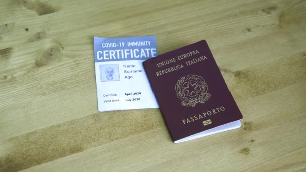Licencia Inmunidad Pasaporte Para Viajar Tiempos Coronavirus — Vídeos de Stock