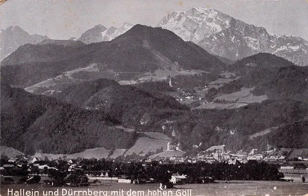Udine Mei 2020 Pandangan Panorama Durrnberg Austria Dalam Sebuah Kartu — Stok Foto