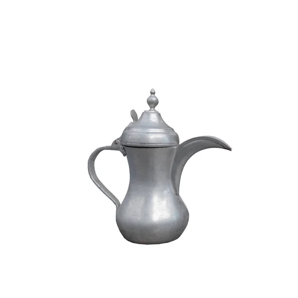 Arabisch Metalen Koffiepot Geïsoleerd Witte Achtergrond — Stockfoto