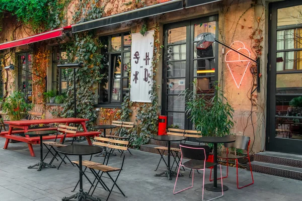 Tiflis Georgien Dezember 2019 Gemütliches Café Fabrika Modernen Öffentlichen Ort — Stockfoto
