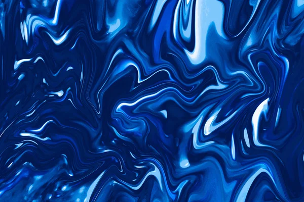 Unique Digital Fluid Art Technique Blue Background — 스톡 사진