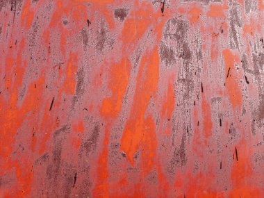 Duvar kağıdı veya arka plan için eskimiş paslı kahverengi ve turuncu demir doku