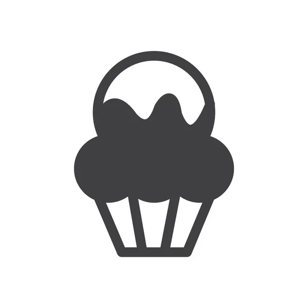 Ícone monocromático da padaria do bolo da taça — Vetor de Stock