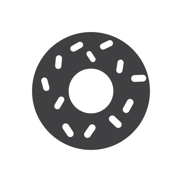 Ícone de padaria donut monocromático — Vetor de Stock