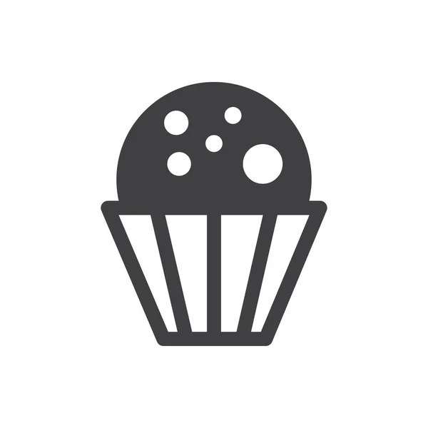 杯子蛋糕面包店单色图标 — 图库矢量图片