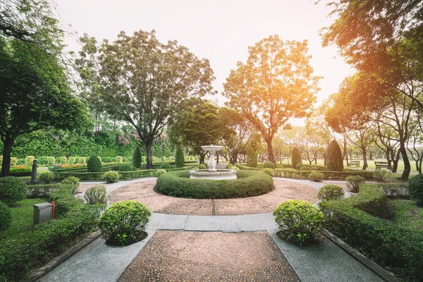 Круговой сад с ярким освещением — стоковое фото