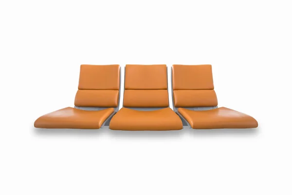 Drei orangefarbene Ledersitze — Stockfoto