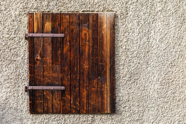 Classic Aged Wooden Window Made Hardwoods Locked Building Space Rough — Stock Photo, Image