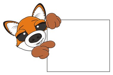 boş poster ile tilki