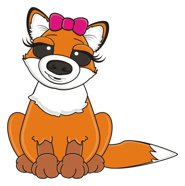 Fox dziewczyna z kokardą — Zdjęcie stockowe