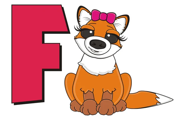 Fox with letter f — Stock Photo, Image