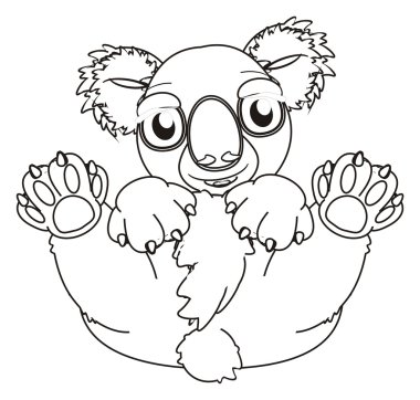 Boyama gülümseyen koala