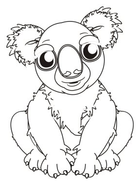 Boyama gülümseyen koala