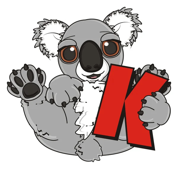 Koala med bokstaven k — Stockfoto