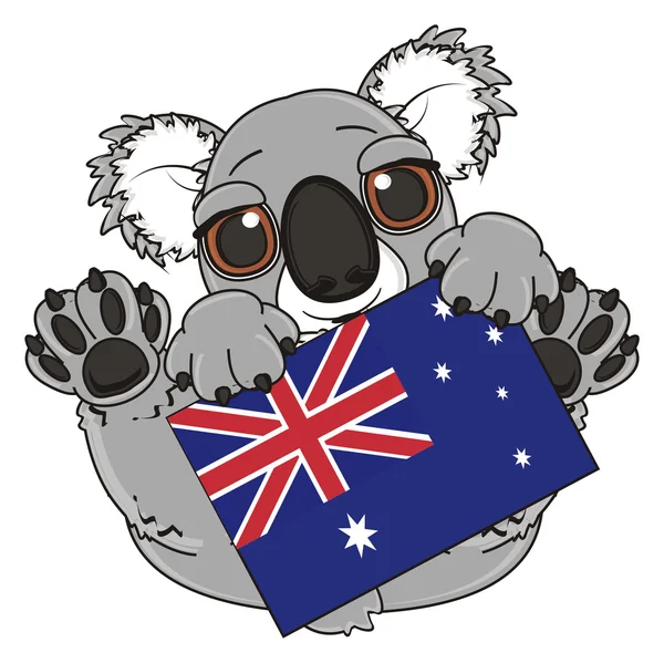 Koala mit Fahne — Stockfoto