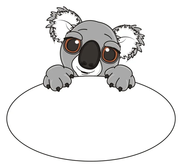 Koala con piastra ovale — Foto Stock
