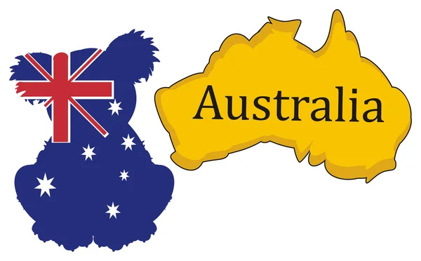 Флаг и континент Австралии — стоковое фото
