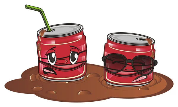 Latas de refresco rojo — Foto de Stock