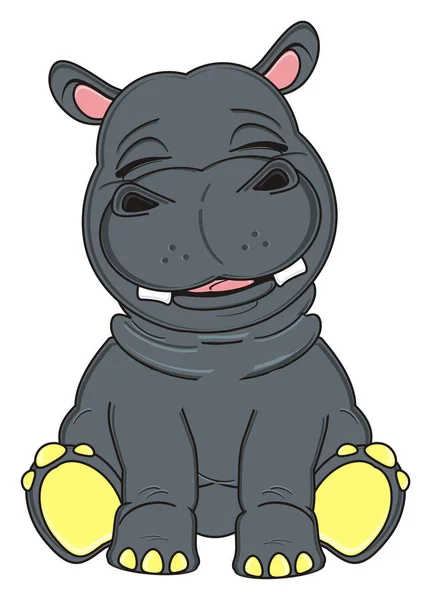 Mignon hippopotame gris — Photo