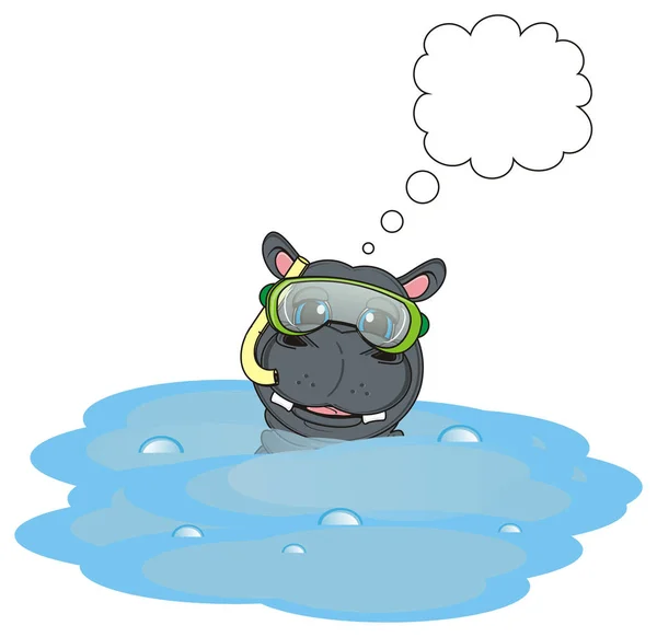 Cute gray hippo — Stock Photo, Image