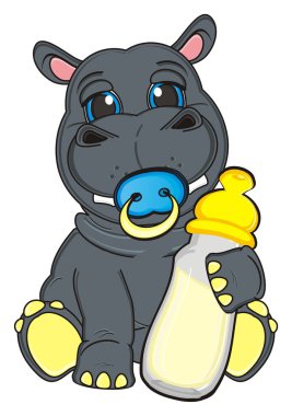 şirin gri su aygırı